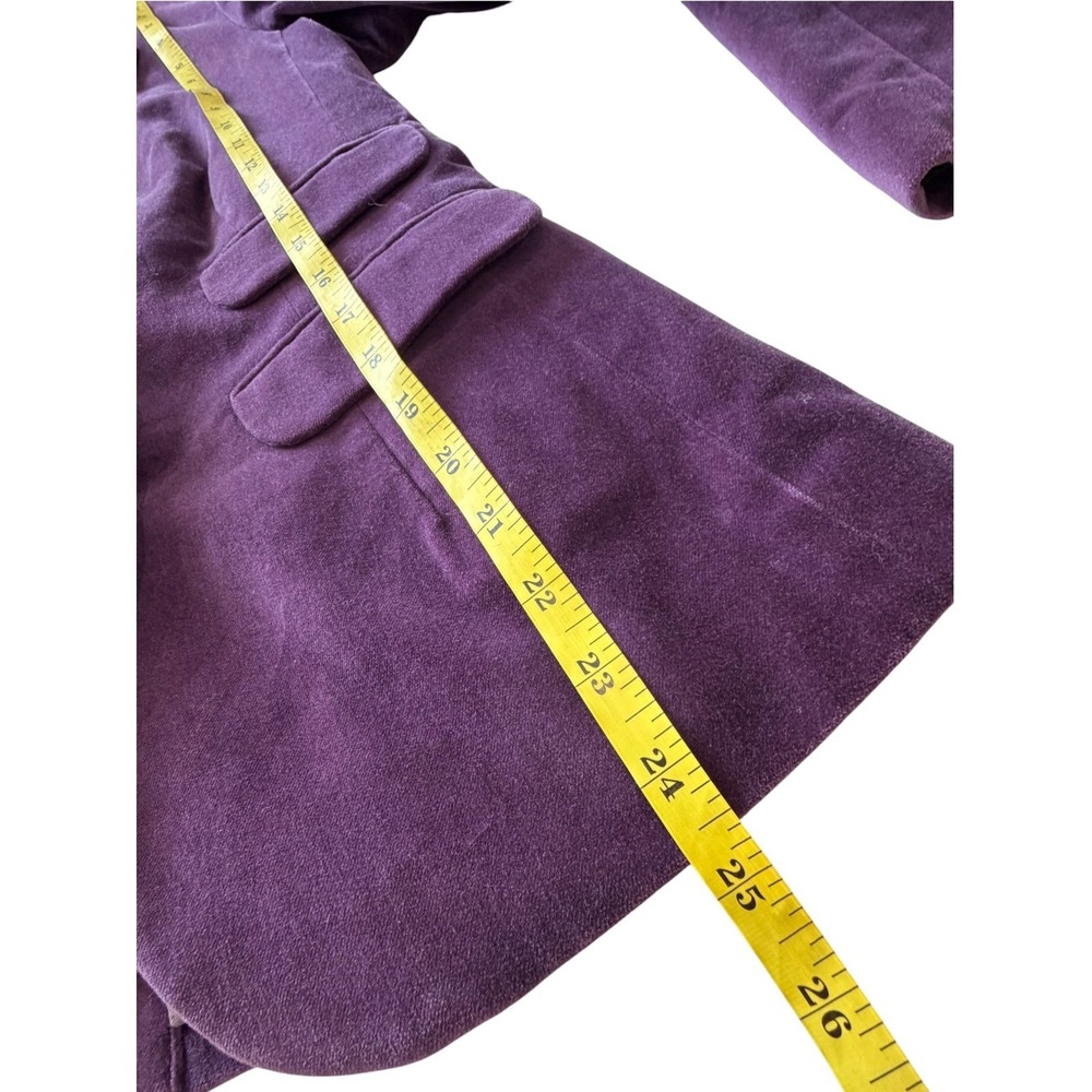 Boden Royal Purple Solid 100% Cotton Fitted Velvet Blazer, 4 - Picture 9 of 9